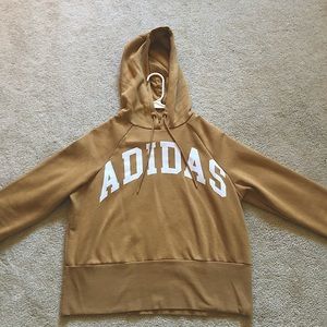 Adidas mustard yellow cropped hoodie